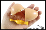 LAST CHANCE - LIMITED STOCK  - SALE - Small Sling Shot Stretchy Rubber Chicken in Egg Stretch Toy Fidget - Novelty Toy - Easter Party Favor Gag Gift