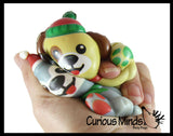 Christmas Dogs Slow Rise Squishy Toy  - Memory Foam Squish Stress Ball - Winter Christmas