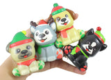 Christmas Dogs Slow Rise Squishy Toy  - Memory Foam Squish Stress Ball - Winter Christmas