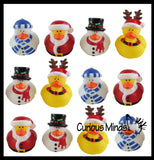 Christmas Rubber Duckies - Santa, Reindeer, Snowman, and Winter Ducks - Cute Holiday Party Favor Decoration Gifts
