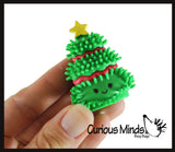 Cute Christmas Themed Wooly Hedge Characters Porcupine Spiky - Fun Party Favor Toy - Christmas Winter