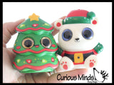 Sparkle Eye Winter Animal Themed Slow Rise Squishy Toys - Memory Foam Squish Stress Ball - Winter Christmas