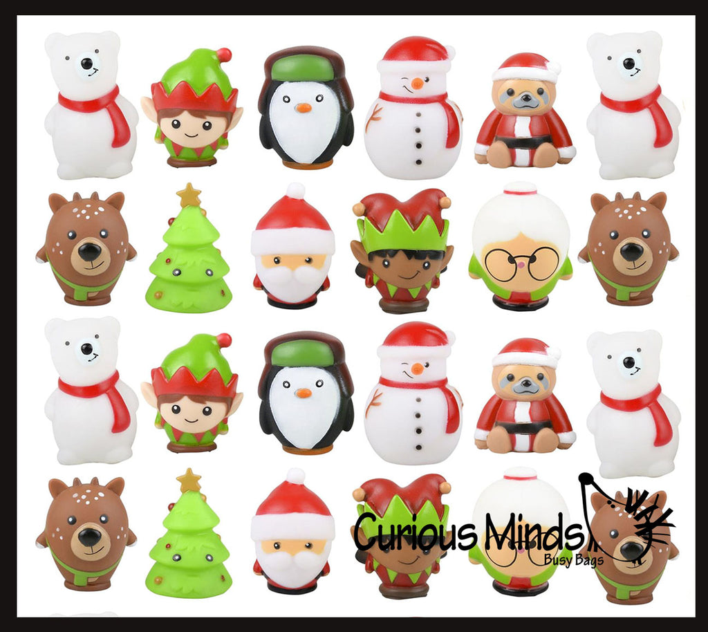 Cute Christmas Themed Vinyl Characters - Fun Party Favor Toy - Christmas Winter Decoration Gift