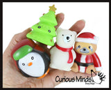 48 Christmas Vinyl Characters and Rubber Duckies - Santa, Gingerbread Man, Snowman, and Elf Ducks and Multiple Christmas Themed Characters Cute Holiday Party Favor Decoration Gifts (4 Dozen)