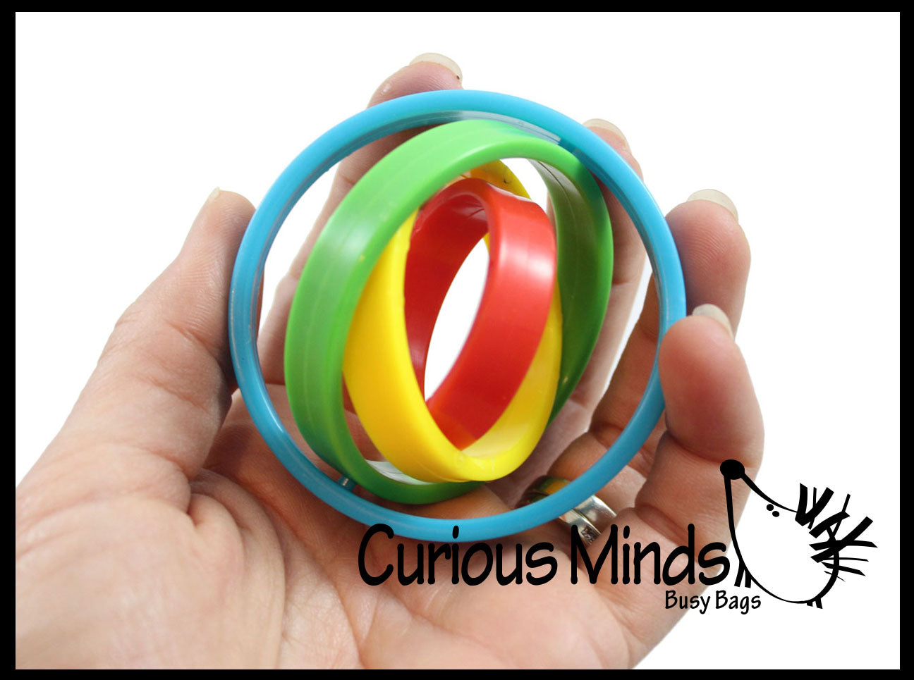 Spinning Gyroscope Rotating Rings Fidget Toy - Soothing Sensory Moving