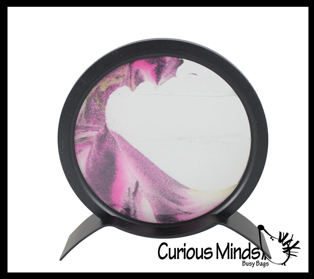 Circle Sand Landscapes - Moving Sand- Soothing Desk Sensory, Stress, Fidget Toy - Calming Sand Landscape