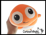 Chubby Plush Clownfish Stuffed Animal Toy - Soft Squishy Roll Animal - Plushie Stuffie
