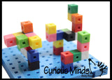 LAST CHANCE - LIMITED STOCK  - SALE - Snap Block - Interlocking Cubes and Building Base - Constructive Building Block Toy with Patterns