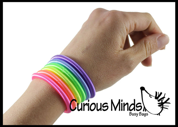 Bright Spring Coil Fidget Bracelets - Sensory Fidget Toy | Curious ...