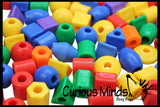100 Large Colorful Beads in 6 colors and Shapes