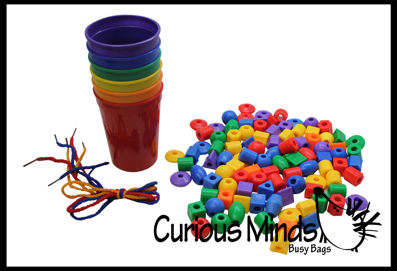 Color Sorting Cups and Beads to Sort