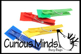 Busy Bag:  Color sorting colored clips to squares or sticks