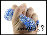BULK - WHOLESALE -  SALE - Confetti Bead Mold-able Stress Ball - Squishy Gooey Shape-able Squish Sensory Squeeze Balls