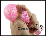 BULK - WHOLESALE -  SALE - Confetti Bead Mold-able Stress Ball - Squishy Gooey Shape-able Squish Sensory Squeeze Balls