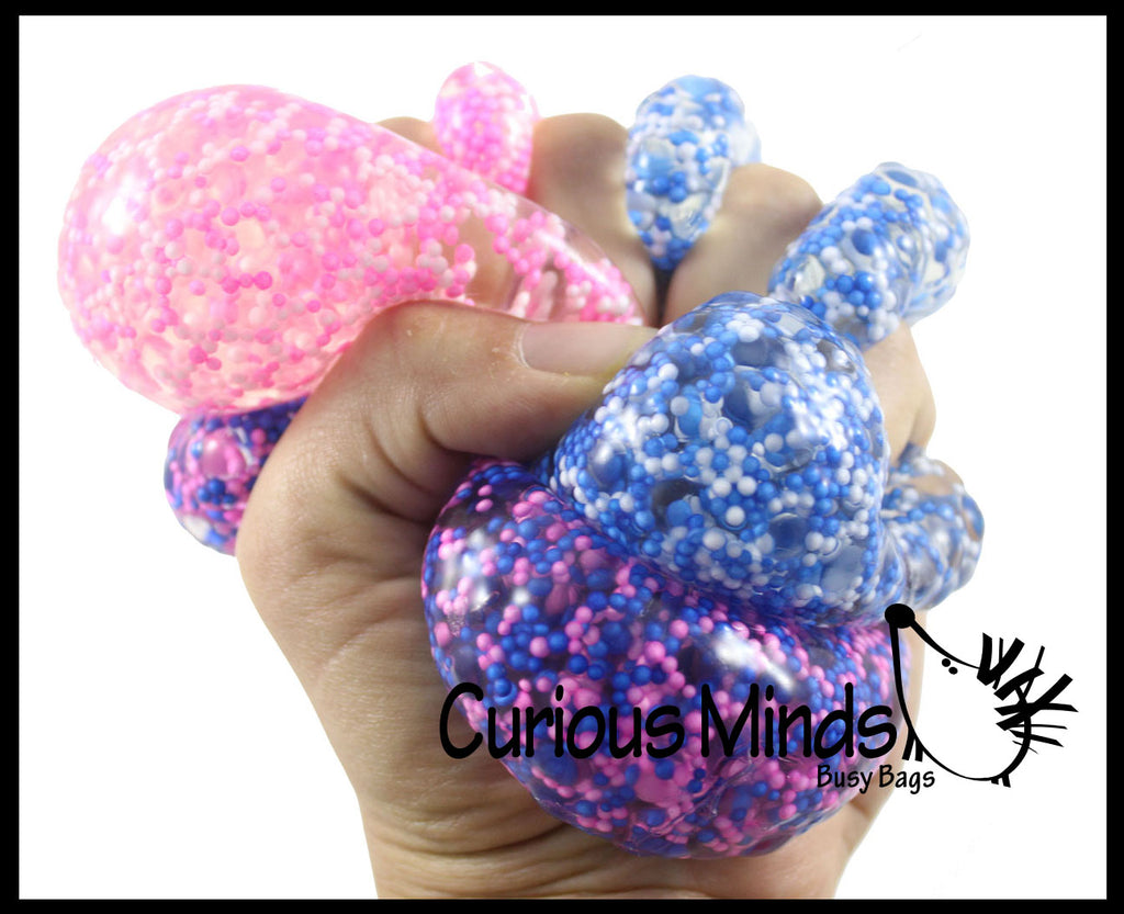 Confetti Bead Mold-able Stress Ball - Squishy Gooey Shape-able Squish Sensory Squeeze Balls
