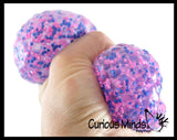 Sampler Pack of 3 Different 2.5" Stress Balls - Confetti, Metallic, Glitter, Doh, Soft - Squishy Gooey Shape-able Squish Sensory Squeeze Balls