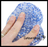 Pack of 2 Different 2.5" Stress Balls - Confetti, & Metallic - Squishy Gooey Shape-able Squish Sensory Squeeze Balls