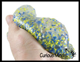 BULK - WHOLESALE -  SALE - Jumbo Confetti Bead Mold-able Stress Ball - Squishy Gooey Shape-able Squish Sensory Squeeze Balls