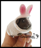 Cute Hamster Guiana Pig in Costume - Dog Crushed Bead Sand Filled - Gerbil Lover Sensory Fidget Toy Weighted - Removable Costume Doll