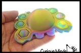SET OF 3 - Animal Flip Inside Out - Crab, Octopus, Turtle -  Bubble Pop Flip Fidget Toy - Silicone Push Poke Bubble Wrap Fidget Toy - Press Bubbles to Pop the Bubbles Down Then Flip it Happy Sad - Bubble Popper Sensory Stress Toy
