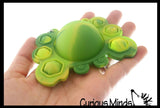 SET OF 3 - Animal Flip Inside Out - Crab, Octopus, Turtle -  Bubble Pop Flip Fidget Toy - Silicone Push Poke Bubble Wrap Fidget Toy - Press Bubbles to Pop the Bubbles Down Then Flip it Happy Sad - Bubble Popper Sensory Stress Toy