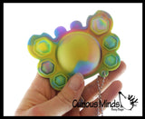 SET OF 3 - Animal Flip Inside Out - Crab, Octopus, Turtle -  Bubble Pop Flip Fidget Toy - Silicone Push Poke Bubble Wrap Fidget Toy - Press Bubbles to Pop the Bubbles Down Then Flip it Happy Sad - Bubble Popper Sensory Stress Toy