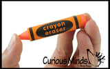 LAST CHANCE - LIMITED STOCK - SALE - Crayon Erasers - Novelty and Functional Adorable Eraser Novelty Prize, School Classroom Supply, Art Teacher Creative