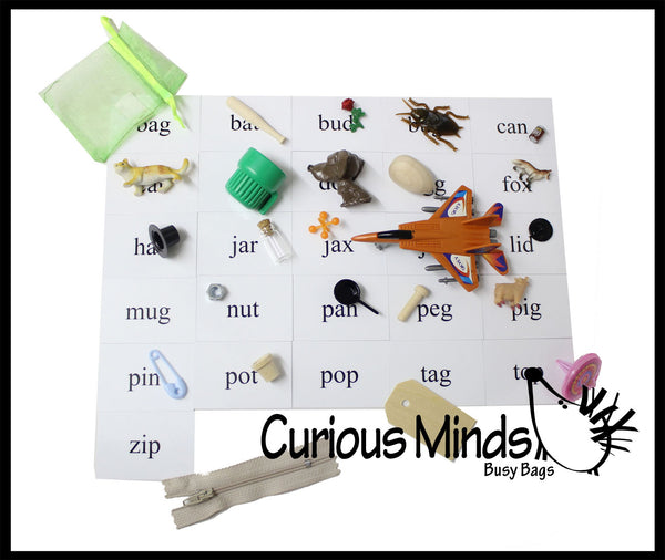 Montessori Alphabet Objects - CVC Word Mini Objects with Word Cards ...
