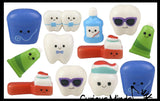 Cute Micro Dental Slow Rise Squishy Toys - Mini Teeth, Floss, Toothpaste, Toothbrushes - Memory Foam Party Favors, Prizes, Pediatric Dentist Orthodontist