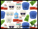 Cute Micro Dental Slow Rise Squishy Toys - Mini Teeth, Floss, Toothpaste, Toothbrushes - Memory Foam Party Favors, Prizes, Pediatric Dentist Orthodontist