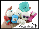 Cute Micro Dental Slow Rise Squishy Toys - Mini Teeth, Floss, Toothpaste, Toothbrushes - Memory Foam Party Favors, Prizes, Pediatric Dentist Orthodontist