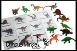 Animal Match - DINOSAURS - Miniature Animals with Matching Cards - 2 Part Cards.  Montessori learning toy, language materials - Dinosaurs