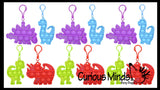Mini Dinosaur Bubble Pop Fidget Toy on Clip - Silicone Push Poke Bubble Wrap Fidget Toy - Press Bubbles to Pop the Bubbles Down Clip on Backpack or Bag - Bubble Popper Sensory Stress Toy