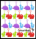 Mini Dinosaur Bubble Pop Fidget Toy on Clip - Silicone Push Poke Bubble Wrap Fidget Toy - Press Bubbles to Pop the Bubbles Down Clip on Backpack or Bag - Bubble Popper Sensory Stress Toy