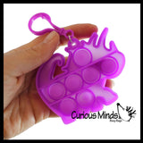 Mini Dinosaur Bubble Pop Fidget Toy on Clip - Silicone Push Poke Bubble Wrap Fidget Toy - Press Bubbles to Pop the Bubbles Down Clip on Backpack or Bag - Bubble Popper Sensory Stress Toy
