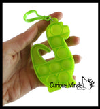 Mini Dinosaur Bubble Pop Fidget Toy on Clip - Silicone Push Poke Bubble Wrap Fidget Toy - Press Bubbles to Pop the Bubbles Down Clip on Backpack or Bag - Bubble Popper Sensory Stress Toy