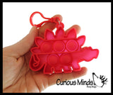 Mini Dinosaur Bubble Pop Fidget Toy on Clip - Silicone Push Poke Bubble Wrap Fidget Toy - Press Bubbles to Pop the Bubbles Down Clip on Backpack or Bag - Bubble Popper Sensory Stress Toy
