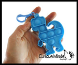 Mini Dinosaur Bubble Pop Fidget Toy on Clip - Silicone Push Poke Bubble Wrap Fidget Toy - Press Bubbles to Pop the Bubbles Down Clip on Backpack or Bag - Bubble Popper Sensory Stress Toy