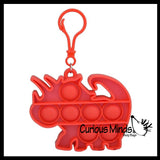 Mini Dinosaur Bubble Pop Fidget Toy on Clip - Silicone Push Poke Bubble Wrap Fidget Toy - Press Bubbles to Pop the Bubbles Down Clip on Backpack or Bag - Bubble Popper Sensory Stress Toy