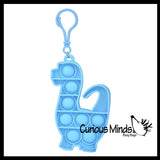Mini Dinosaur Bubble Pop Fidget Toy on Clip - Silicone Push Poke Bubble Wrap Fidget Toy - Press Bubbles to Pop the Bubbles Down Clip on Backpack or Bag - Bubble Popper Sensory Stress Toy