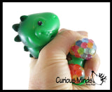 Soft Mesh Dinosaur with Water Beads Squeeze Stress Ball  -  Sensory, Stress, Fidget Toy
