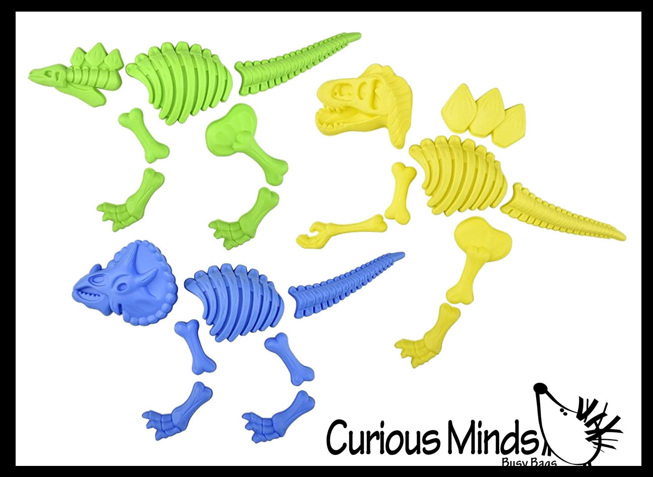  Zugar Land Dinosaur Fossil Sand Mold Beach Set (3 Dinosaurs  Yellow, Green and Blue) Plastic. 22 Pcs. Young Paelontologist Kit. in Mesh  Bag. : Toys & Games