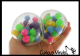 Set of 3 Different Sized Molecule DNA Balls - All 3 Sizes -  Molecule DNA Ball - Squishy Fidget Ball - Unique Fun Stress Ball Filled with Squishy Balls