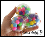 Set of 3 Different Sized Molecule DNA Balls - All 3 Sizes -  Molecule DNA Ball - Squishy Fidget Ball - Unique Fun Stress Ball Filled with Squishy Balls