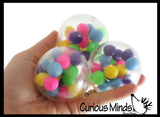 Set of 3 Different Sized Molecule DNA Balls - All 3 Sizes -  Molecule DNA Ball - Squishy Fidget Ball - Unique Fun Stress Ball Filled with Squishy Balls