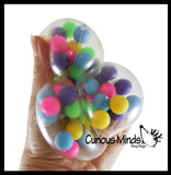 Set of 3 Different Sized Molecule DNA Balls - All 3 Sizes -  Molecule DNA Ball - Squishy Fidget Ball - Unique Fun Stress Ball Filled with Squishy Balls