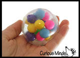 Set of 3 Different Sized Molecule DNA Balls - All 3 Sizes -  Molecule DNA Ball - Squishy Fidget Ball - Unique Fun Stress Ball Filled with Squishy Balls