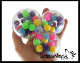 Set of 3 Different Sized Molecule DNA Balls - All 3 Sizes -  Molecule DNA Ball - Squishy Fidget Ball - Unique Fun Stress Ball Filled with Squishy Balls