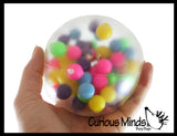 Set of 3 Different Sized Molecule DNA Balls - All 3 Sizes -  Molecule DNA Ball - Squishy Fidget Ball - Unique Fun Stress Ball Filled with Squishy Balls