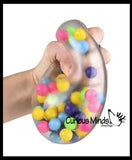 Set of 3 Different Sized Molecule DNA Balls - All 3 Sizes -  Molecule DNA Ball - Squishy Fidget Ball - Unique Fun Stress Ball Filled with Squishy Balls